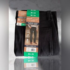 Weatherproof Black Fleece Lined Utility Jeans Size 38x29